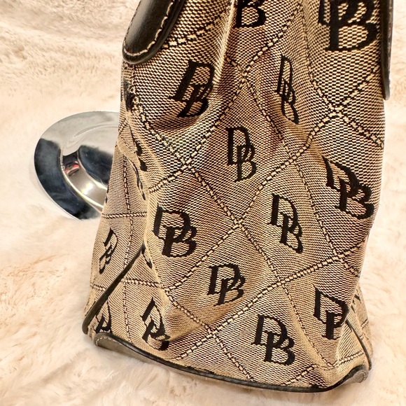 Dooney & bourke canvas and leather trim tote bag 14x9.5x7 - Picture 11 of 13